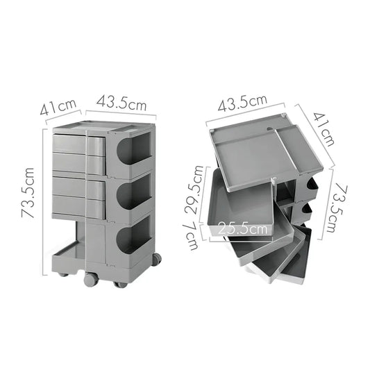 ArtissIn Storage Trolley Bedside Table 5 Tier Cart Boby Replica Grey - Mekamart Australia