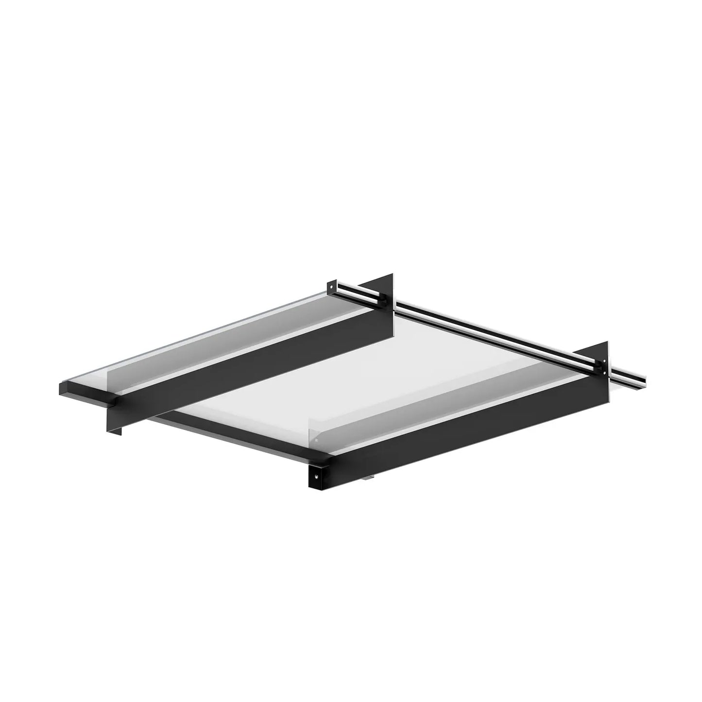 Instahut Window Door Awning Canopy 1mx1m Flat Transparent Sheet Metal Frame - Mekamart Australia