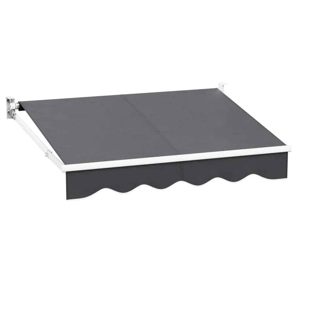 Instahut Retractable Folding Arm Awning Manual Sunshade 2Mx1.5M Grey - Mekamart Australia