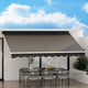Instahut Retractable Folding Arm Awning Manual Sunshade 4Mx2.5M Grey - Mekamart Australia