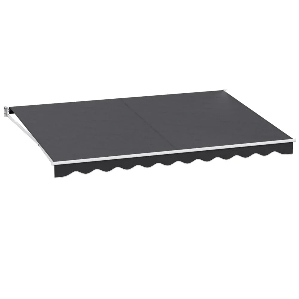 Instahut Retractable Folding Arm Awning Manual Sunshade 4.5Mx3M Grey - Mekamart Australia