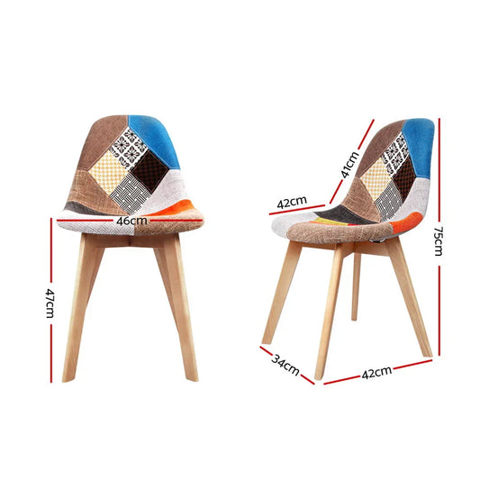 Artiss Dining Chairs Set of 2 Fabric Retro Replica DSW - Mekamart Australia