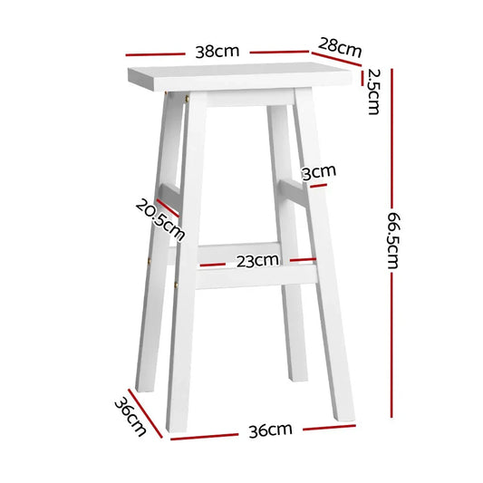 Artiss Bar Stools Kitchen Counter Stools Wooden Chairs White x2 - Mekamart Australia