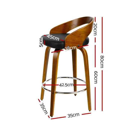 Artiss 2x Bar Stools Swivel Seat Curving Backrest - Mekamart Australia
