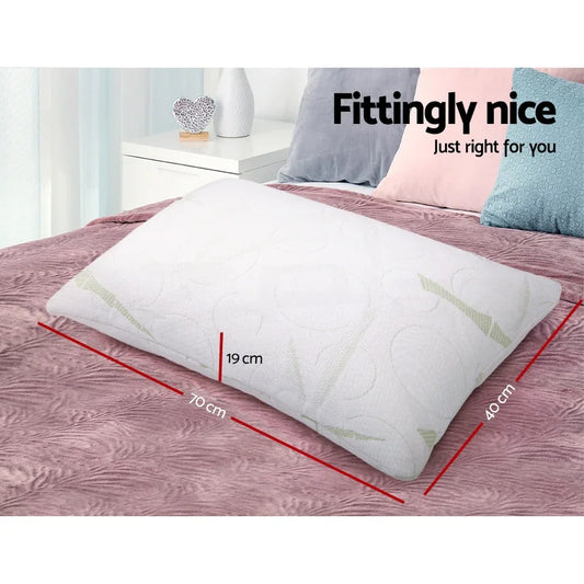 Giselle Bedding Memory Foam Pillow Bamboo Twin Pack - Mekamart Australia