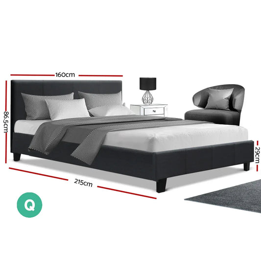 Artiss Bed Frame Queen Size Charcoal NEO - Mekamart Australia