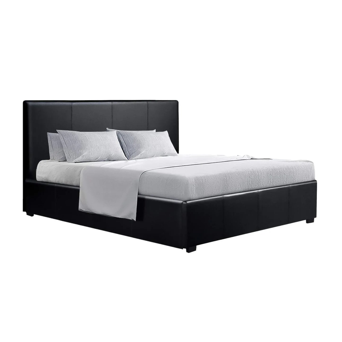 Artiss Bed Frame Queen Size Gas Lift Black NINO - Mekamart Australia
