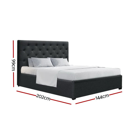 Artiss Bed Frame Double Size Gas Lift Charcoal VILA - Mekamart Australia