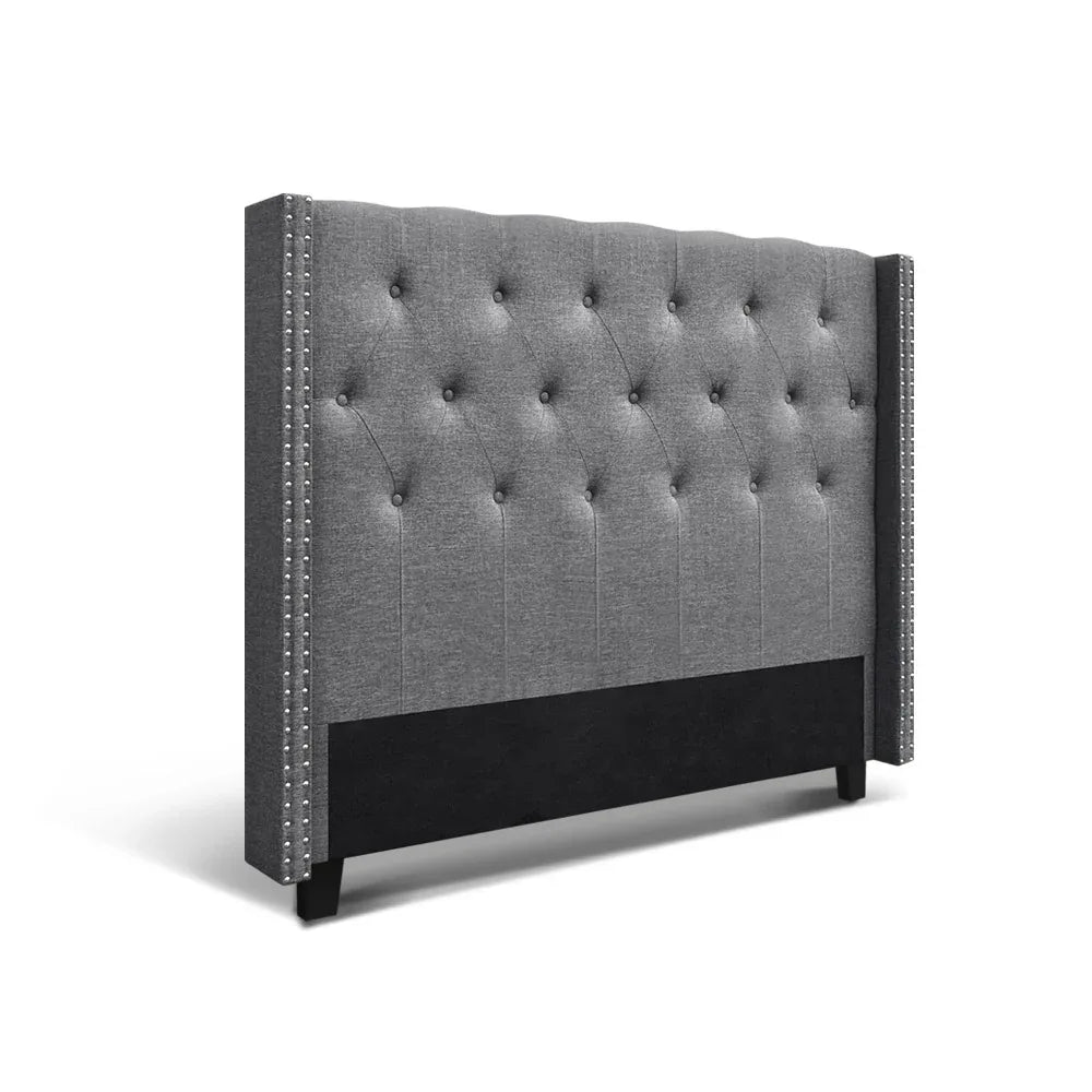 Artiss Bed Head Headboard Queen Size Fabric - LUCA Grey - Mekamart Australia