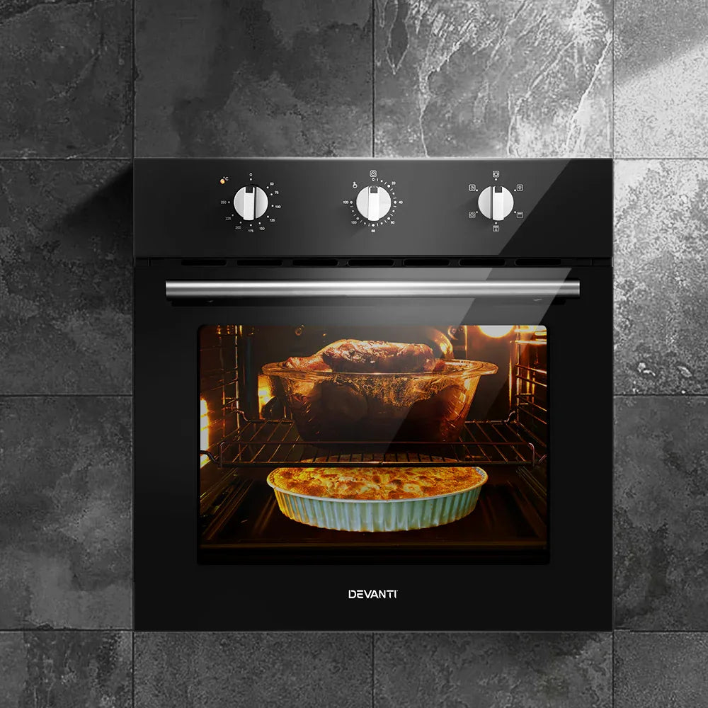 Devanti 60cm Electric Built In Wall Oven Stainless Steel - Mekamart Australia