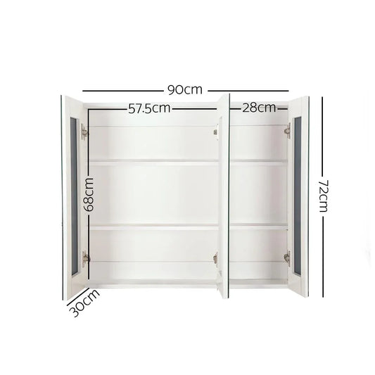 Cefito Bathroom Vanity Mirror with Storage Cabinet - White - Mekamart Australia