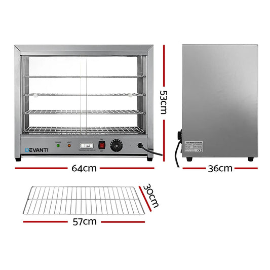 Devanti Commercial Food Warmer Hot Display Showcase Cabinet 64cm - Mekamart Australia