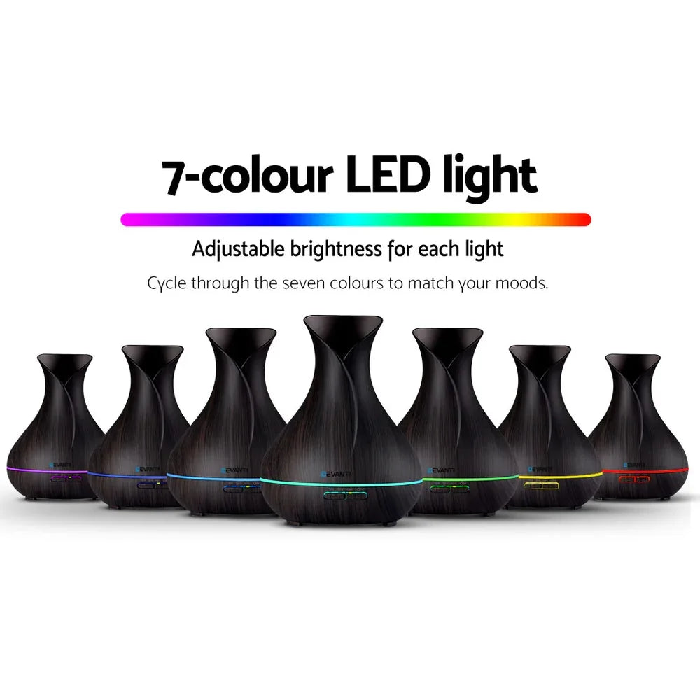 Devanti Aroma Diffuser Aromatherapy Dark Wood 400ml - Mekamart Australia