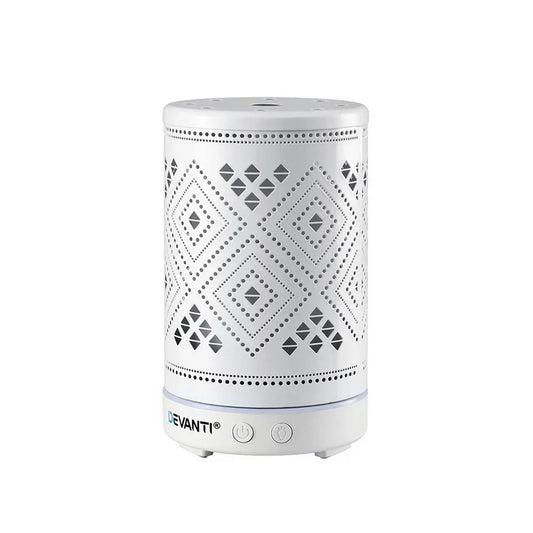 Devanti Ultrasonic Aroma Diffuser Aromatherapy 100ml LED Lights Iron Humidifier Forest - Mekamart Australia