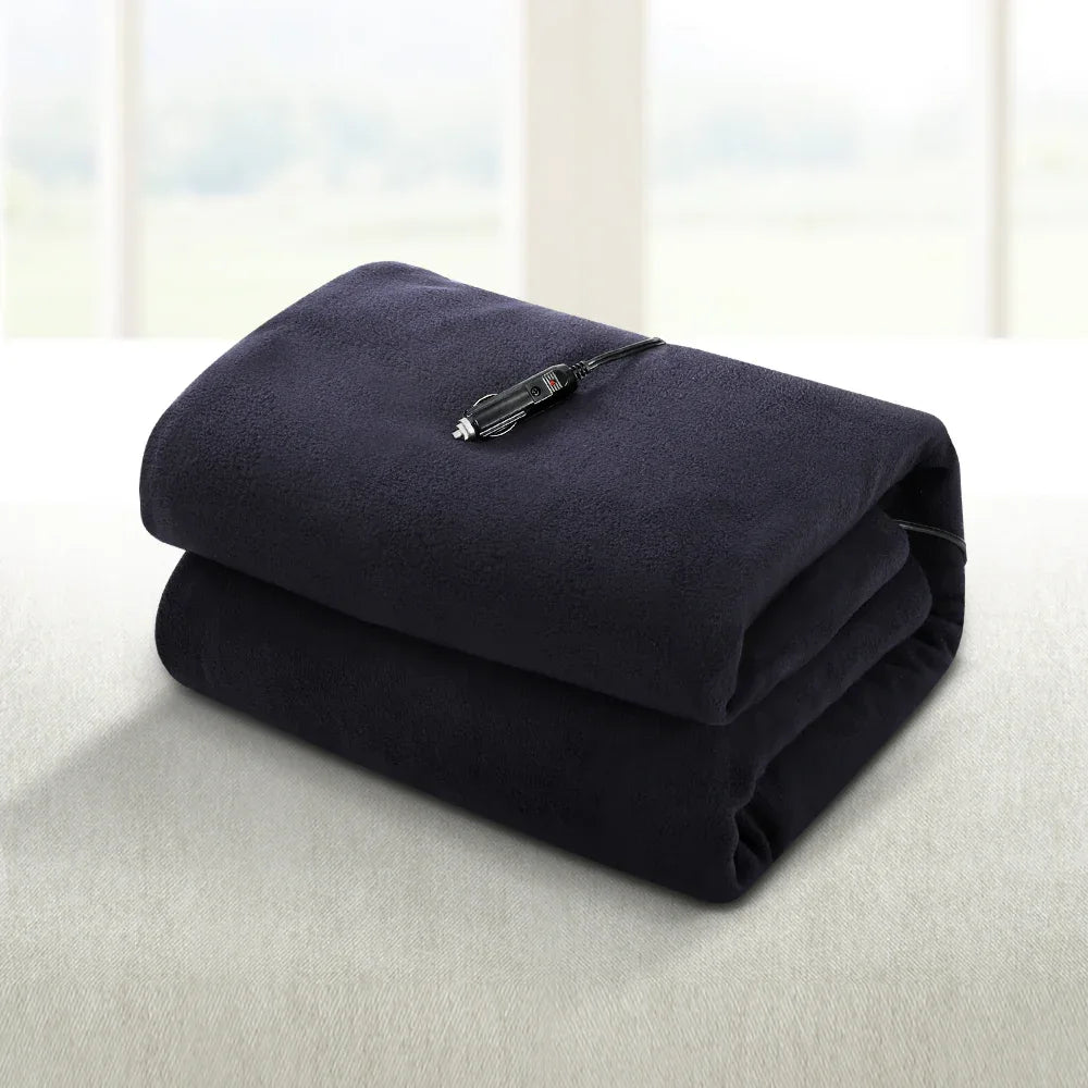 Giselle Electric Heated Blanket Car Truck Throw Rug Travel Camping 12V DC Aut - Mekamart Australia