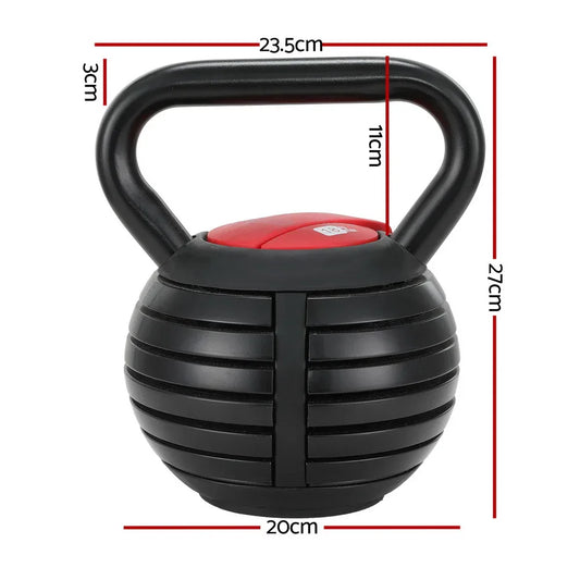 Everfit 18kg Adjustable Kettlebell Set Portable Kettle Bell Weight Dumbbells 10lbs 40lbs - Mekamart Australia