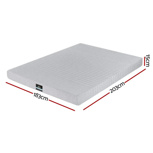 Giselle Bedding Cool Gel Memory Foam Mattress Charcoal 7-Zone Washable Bamboo Cover 15cm King - Mekamart Australia