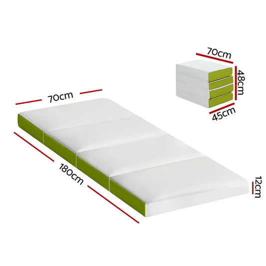 Giselle Bedding Foldable Mattress Folding Foam Single Green - Mekamart Australia