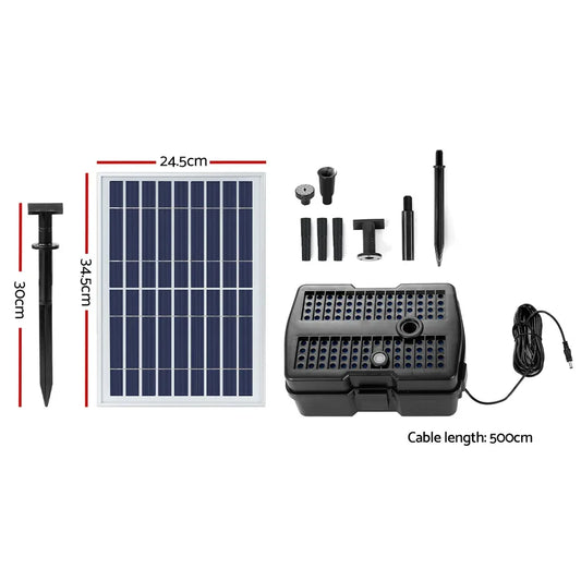 Gardeon Solar Pond Pump Water Fountain Filter Box Submersible Outdoor Pool 6.6FT - Mekamart Australia