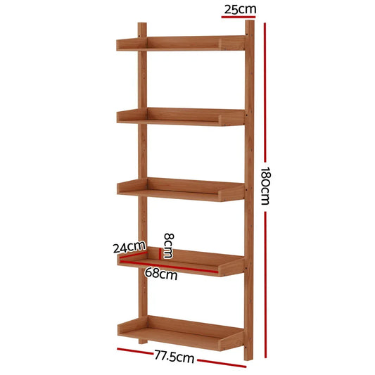 Artiss Bookshelf Floating Shelf CAPIZ Oak - Mekamart Australia