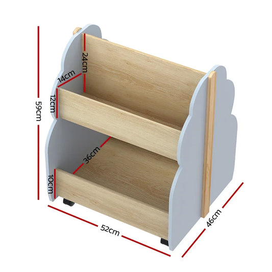 Keezi Kids Toy Box Bookshelf Storage Bookcase Organiser Display Shelf - Mekamart Australia