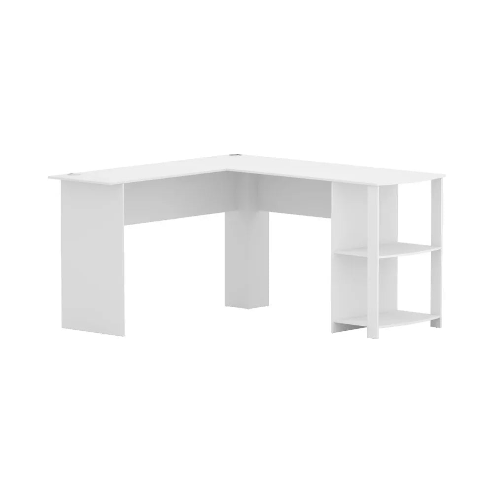 Artiss Computer Desk Shelf L-Shape White 136CM - Mekamart Australia