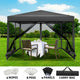 Instahut Gazebo Pop Up Marquee 3x3m Wedding Party Outdoor Camping Tent Canopy Shade Mesh Wall Grey - Mekamart Australia