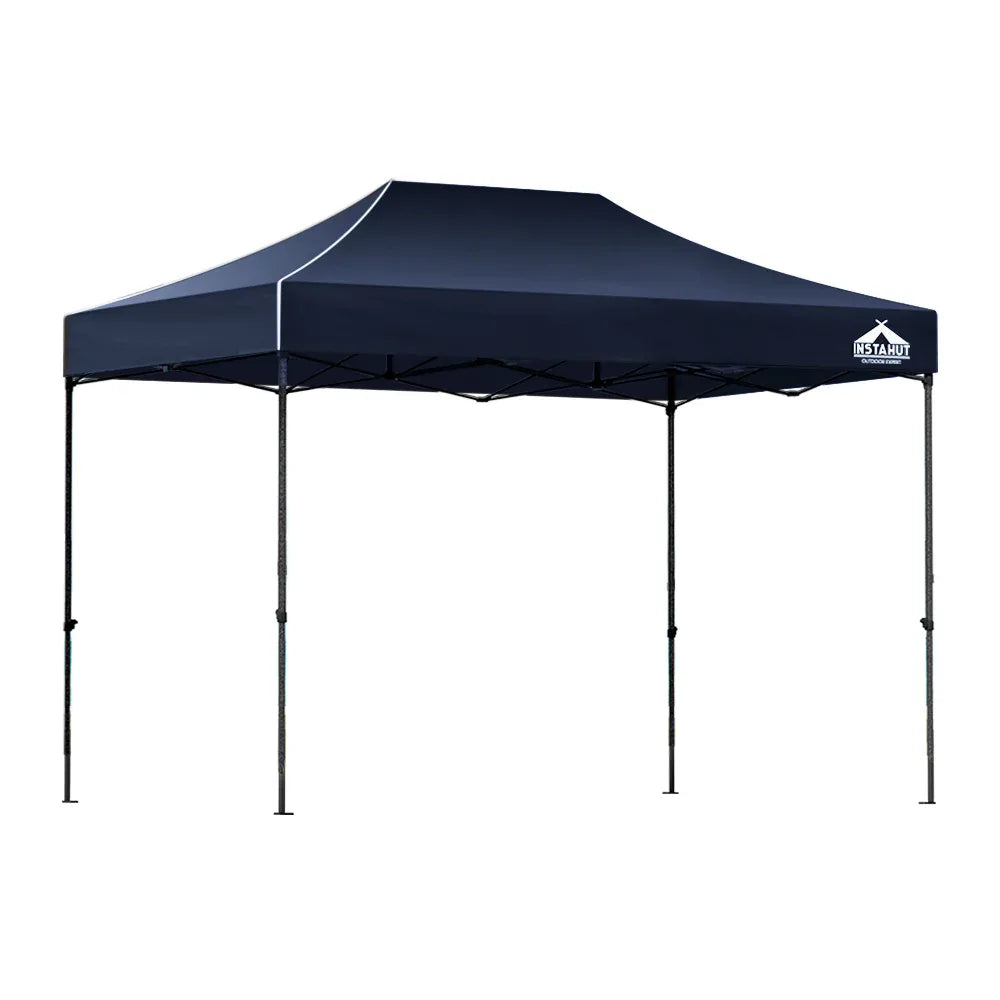 Instahut Gazebo Pop Up 3x4.5m w/Base Podx4 Marquee Folding Outdoor Wedding Camping Tent Shade Canopy Navy - Mekamart Australia