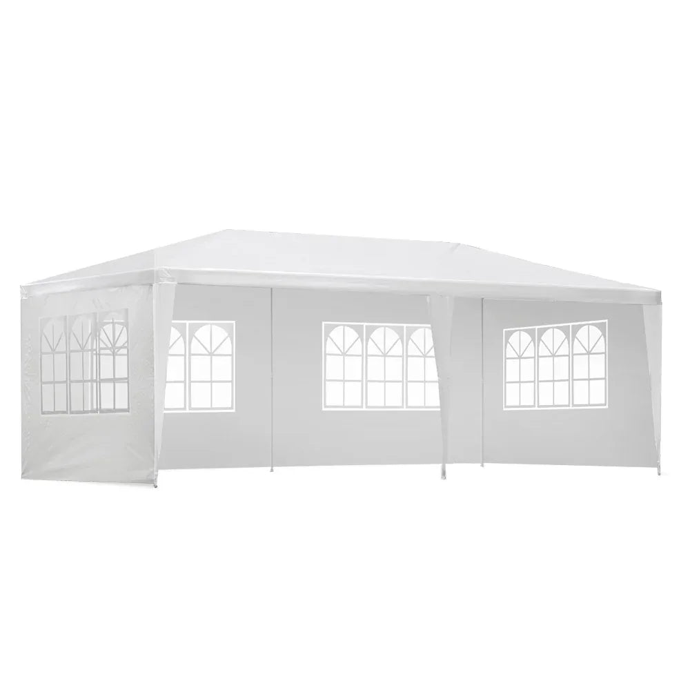 Instahut Gazebo 3x6m Marquee Wedding Party Tent Outdoor Camping Side Wall Canopy 4 Panel White - Mekamart Australia