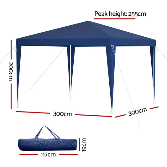 Instahut Gazebo 3x3m Wedding Party Marquee Tent Outdoor Event Camping Canopy Shade - Mekamart Australia