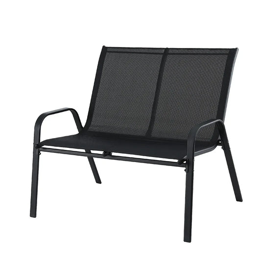 Gardeon Garden Bench Seat Steel Outdoor Patio Park Lounge Backyard Chair Black - Mekamart Australia