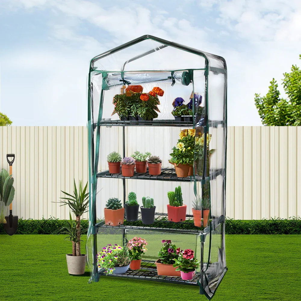 Green Fingers Greenhouse 4 Tiers Mini Green House Garden Bed Planter Box 1.6x0.7x0.5M - Mekamart Australia
