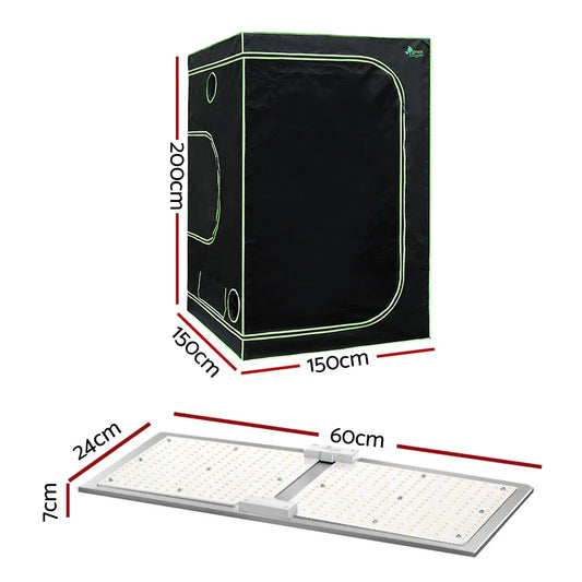 Green Fingers Grow Tent Light Kit 150x150x200CM 2200W LED Full Spectrum - Mekamart Australia