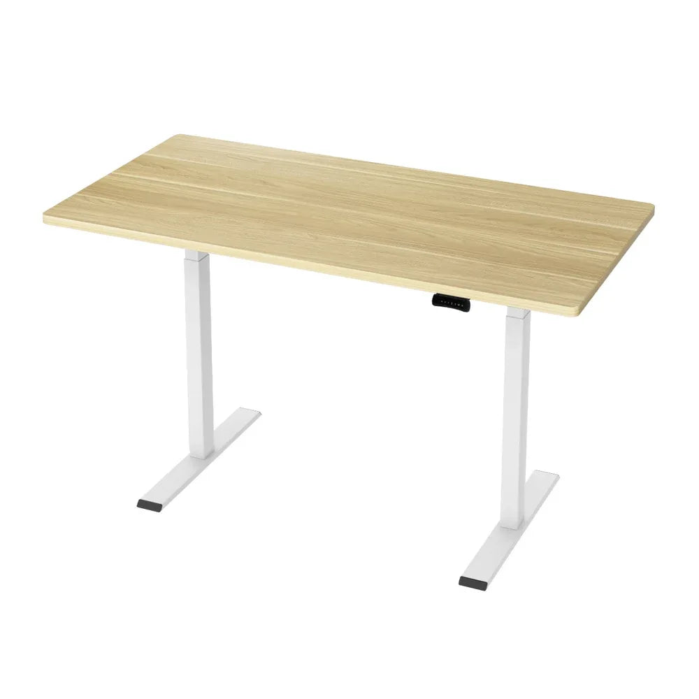 Artiss Standing Desk Motorised Dual Motor 140CM White Oak - Mekamart Australia