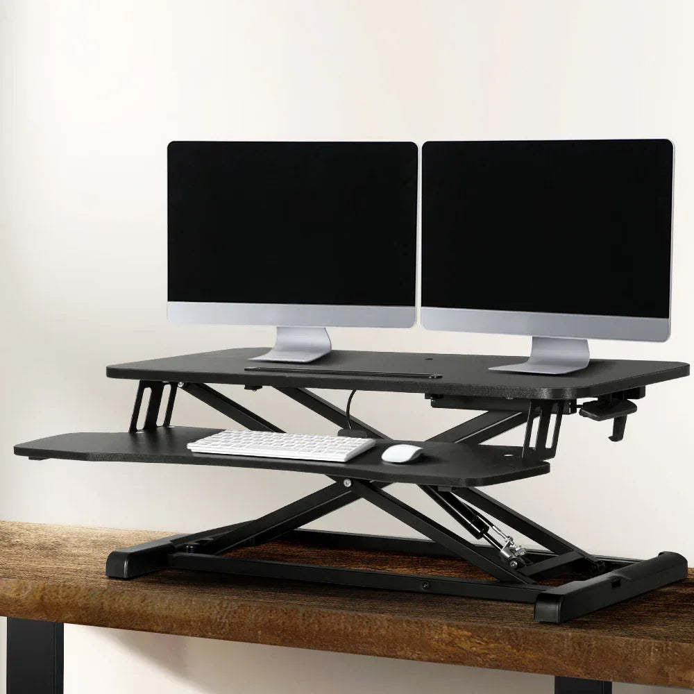 Artiss Standing Desk Riser Height Adjustable Black 80CM - Mekamart Australia