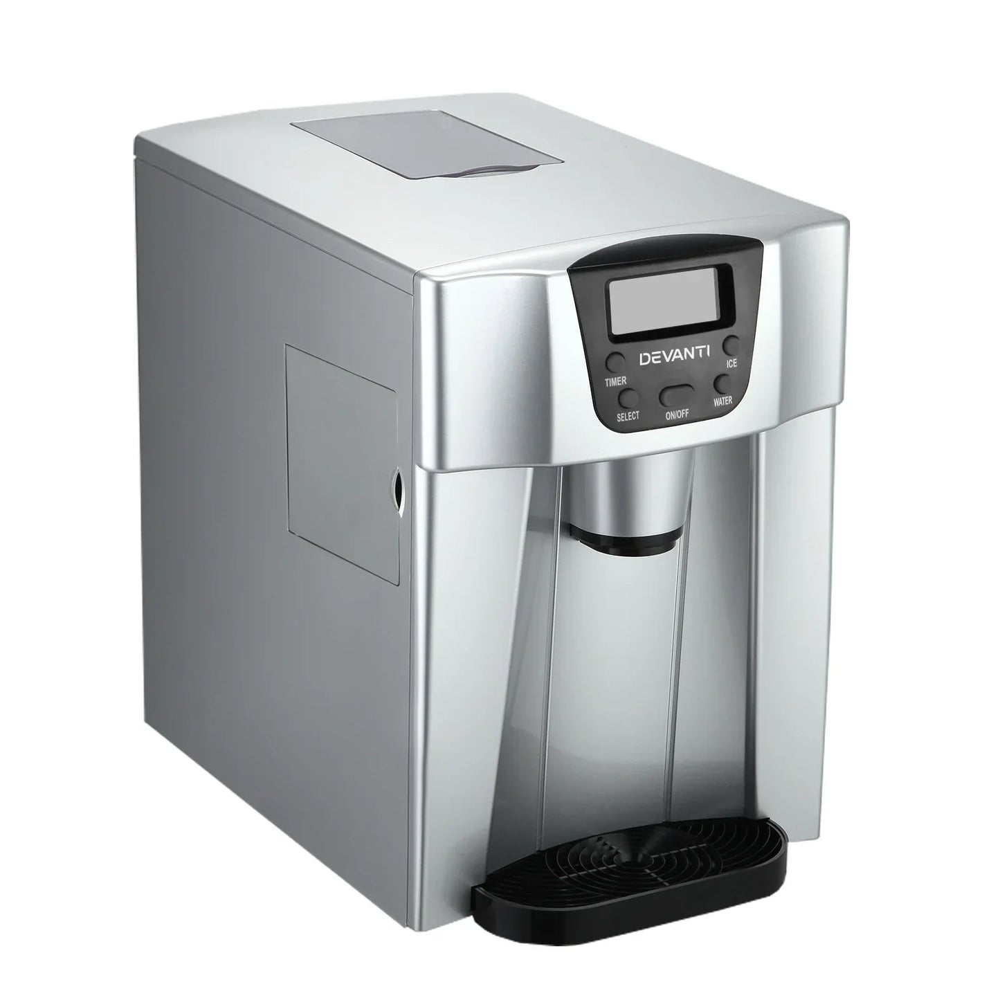 Devanti 2L Portable Ice Cuber Maker & Water Dispenser - Silver - Mekamart Australia