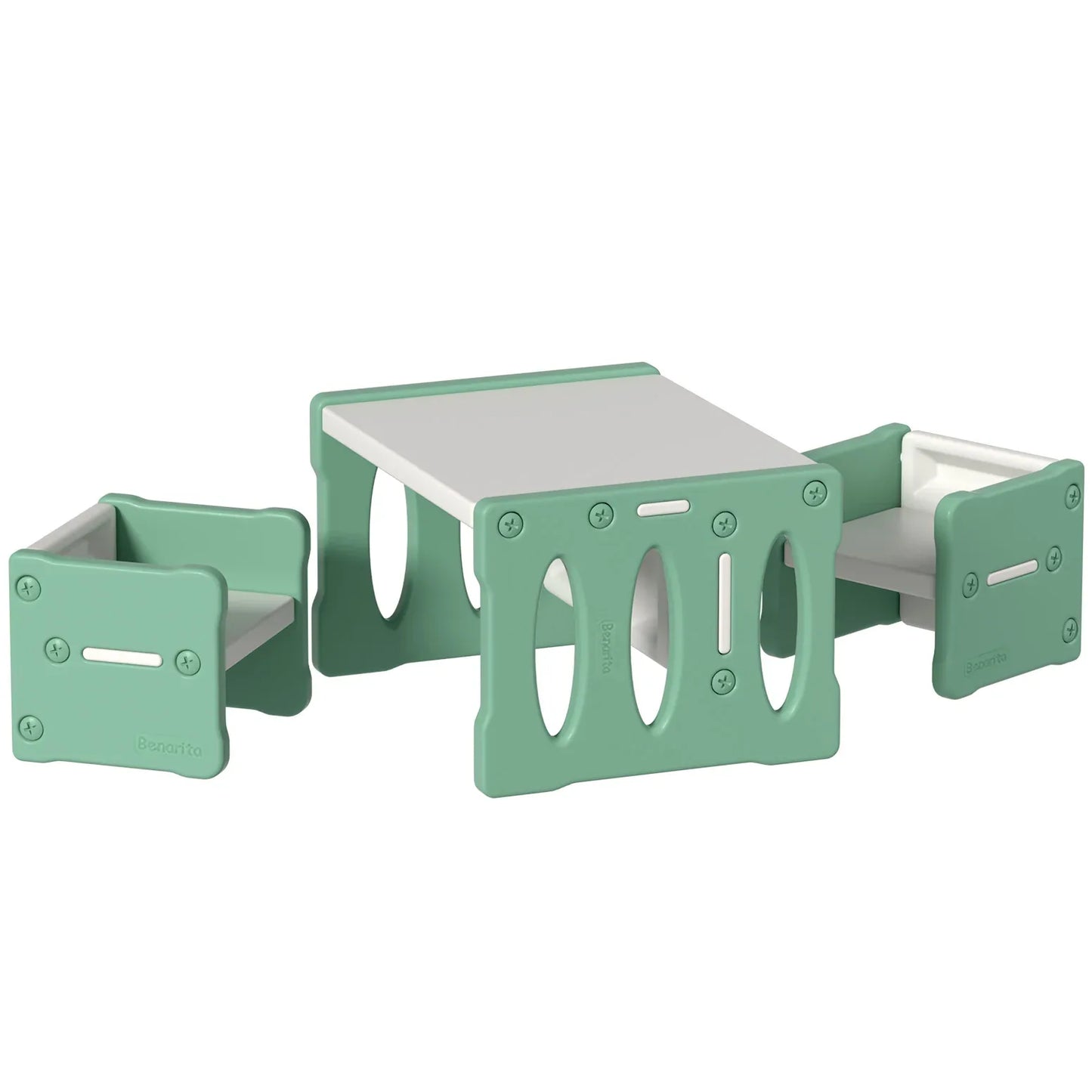 Keezi 3PCS Kids Table and Chairs Set HDPE - Mekamart Australia