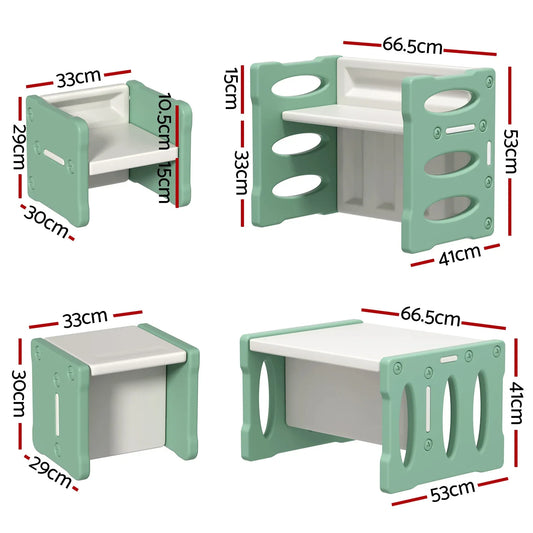 Keezi 3PCS Kids Table and Chairs Set HDPE - Mekamart Australia