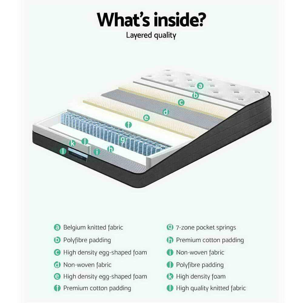 Giselle Bedding 34cm Mattress Euro Top King - Mekamart Australia