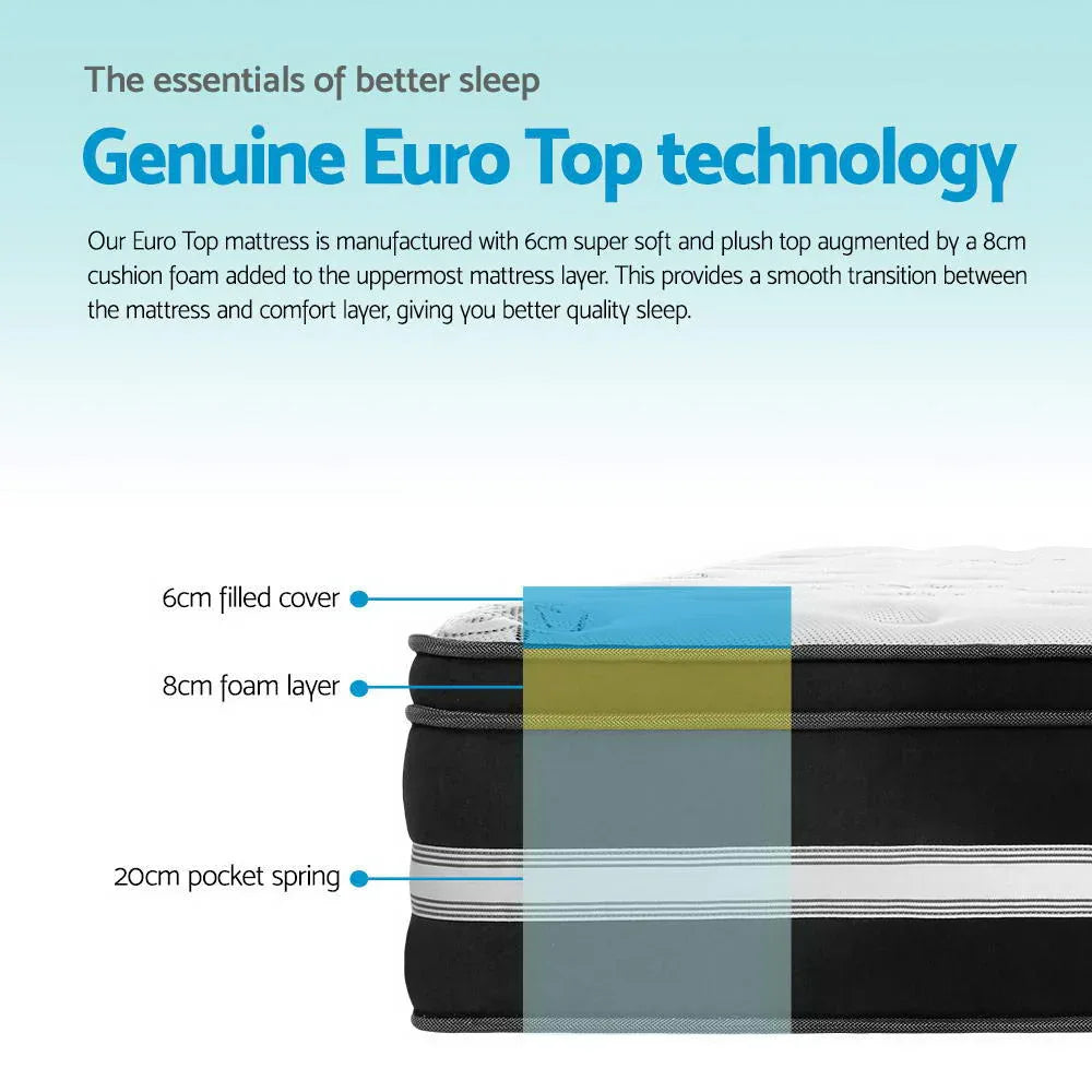 Giselle Bedding 34cm Mattress Cool Gel Memory Foam King Single - Mekamart Australia