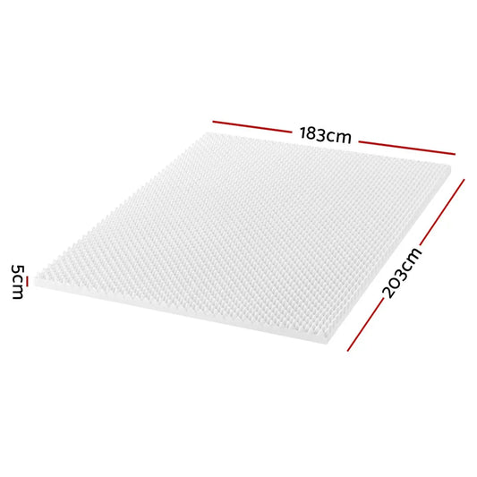 Giselle Bedding Memory Foam Mattress Topper Egg Crate 5cm King - Mekamart Australia