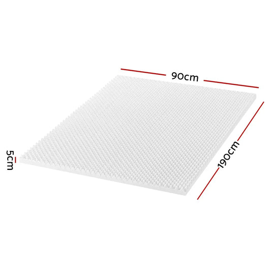 Giselle Bedding Memory Foam Mattress Topper Egg Crate 5cm Single - Mekamart Australia