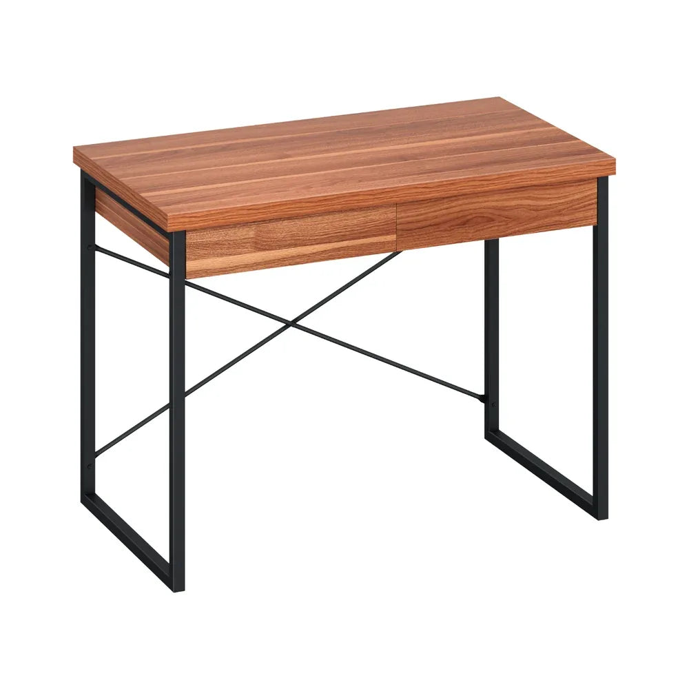 Artiss Computer Desk Drawer Storage Walnut 100CM - Mekamart Australia