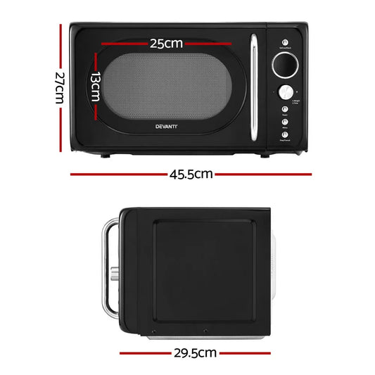 Devanti 20L Microwave Oven 700W Black - Mekamart Australia