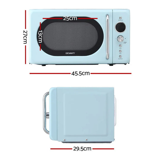 Devanti 20L Microwave Oven 800W Blue - Mekamart Australia