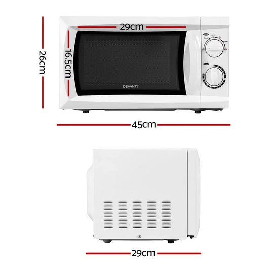 Devanti 20L Microwave Oven 800W White - Mekamart Australia