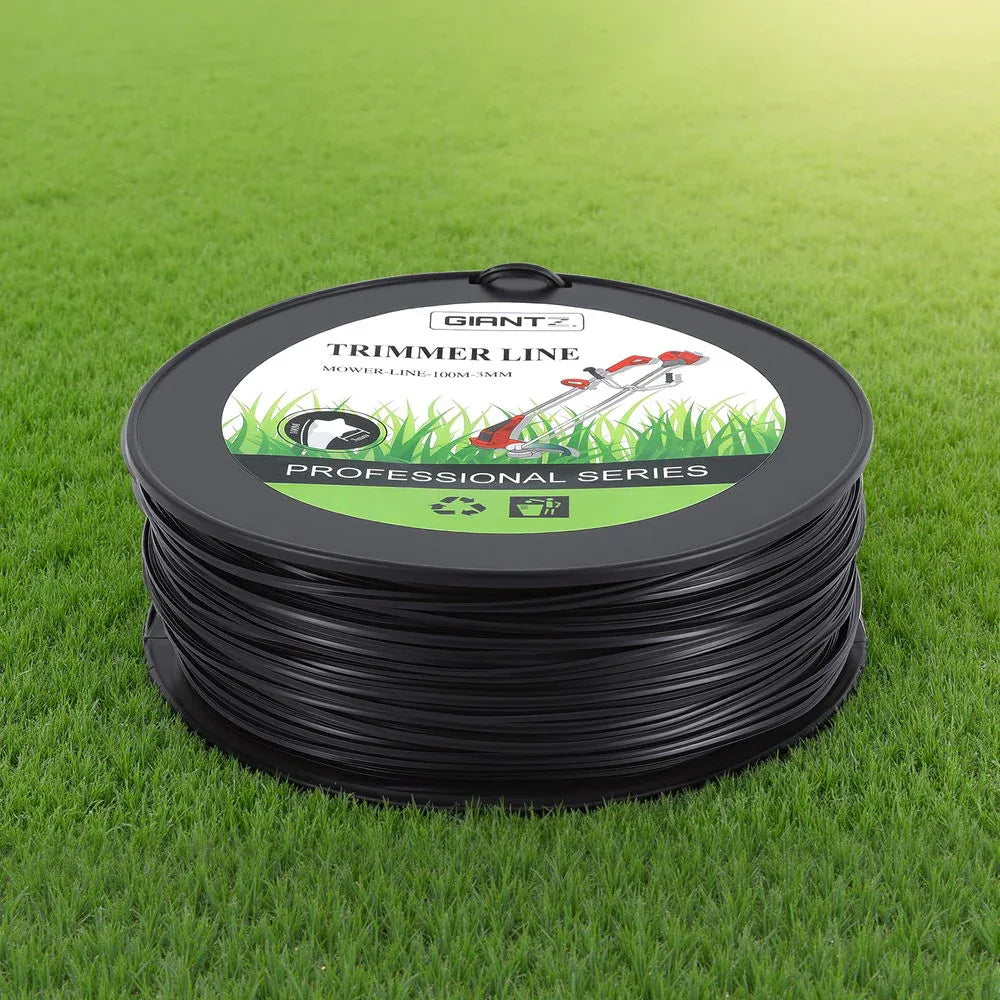 Giantz 100M Whipper Snipper Trimmer Line 3.0mm Star Nylon String Cord Black - Mekamart Australia