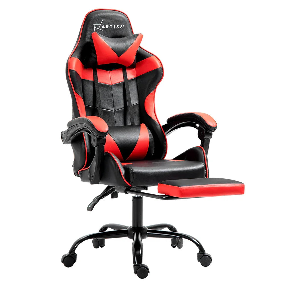 Artiss Gaming Office Chair Recliner Footrest Red - Mekamart Australia