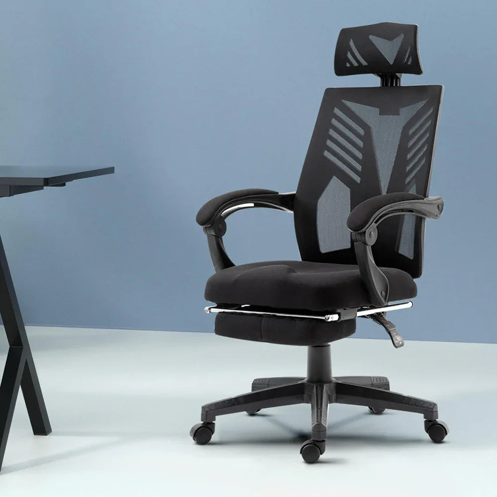 Artiss Mesh Office Chair Recliner Black - Mekamart Australia