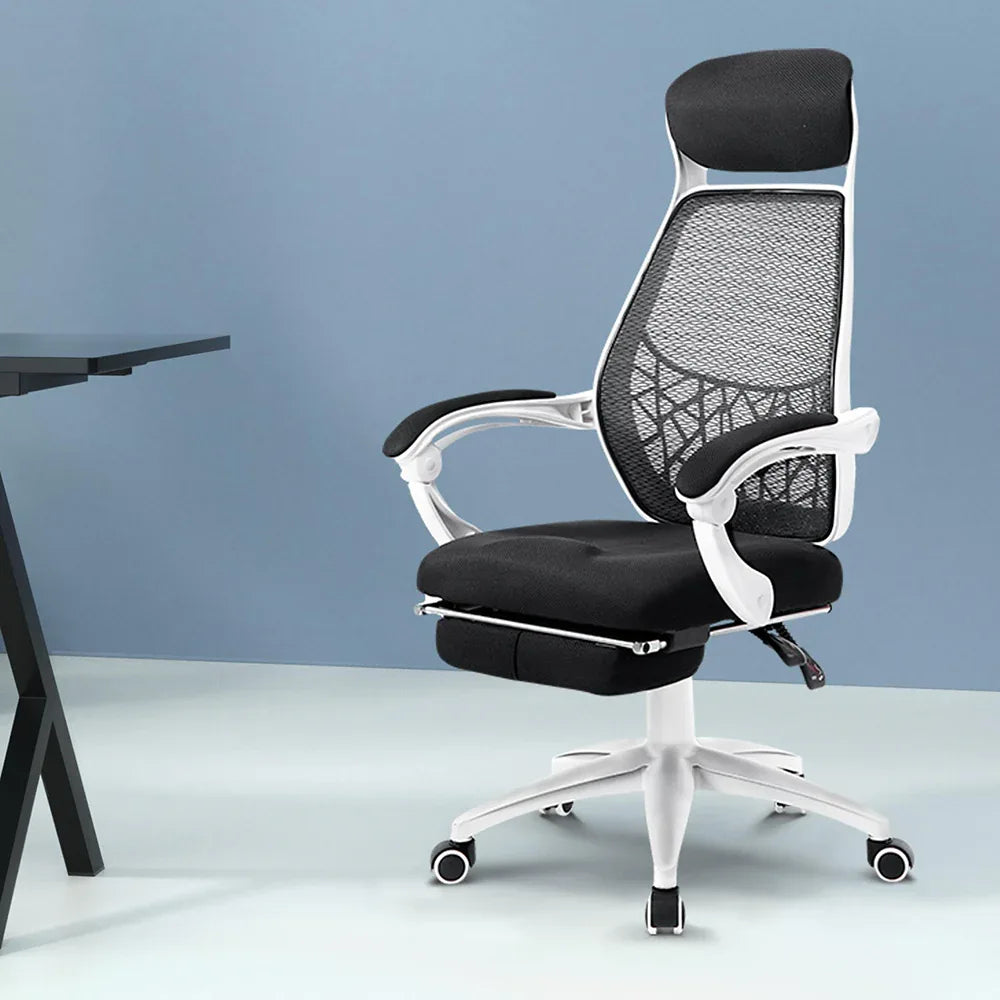 Artiss Mesh Office Chair Recliner Black White - Mekamart Australia